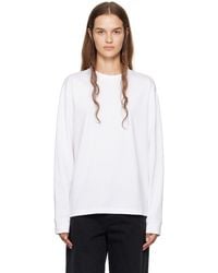 The Row Cattaleya Wool Long-Sleeve T-Shirt in Black | Lyst