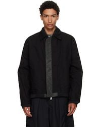 Sacai - Khaki Nylon Twill X Rip Stop Blouson Reversible Jacket - Lyst