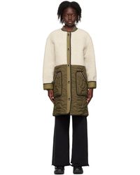 Army by Yves Salomon - Off- Paneled Shearling Long Coat - Lyst