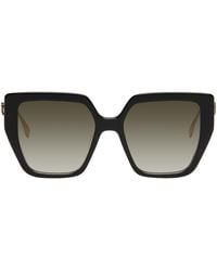 Fendi - Black & Gold Baguette Sunglasses - Lyst