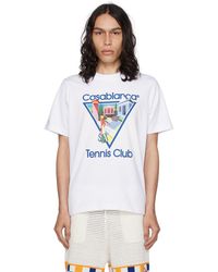 Casablanca - Tennis Club Icon Printed T-shirt White - Lyst
