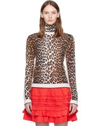 Ganni - Printed Merino Turtleneck - Lyst