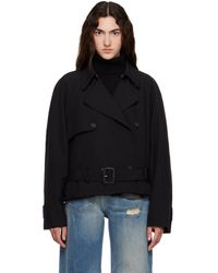 MM6 by Maison Margiela - Belted Wool Blend Jacket - Lyst