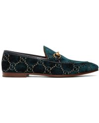 Gucci Flaneurs en velours bleu marine GG Jordaan