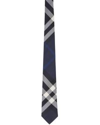 Burberry - Cravate bleu marine à carreaux - Lyst