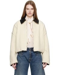 Jean Paul Gaultier - Off- Heavy Wool Bomber Jacket - Lyst