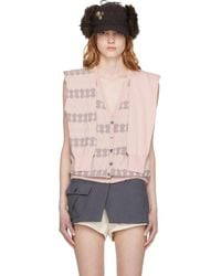 OPEN YY - Jacquard Sleeve Layered Cardigan Vest - Lyst