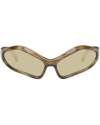 Balenciaga - Tortoiseshell Fennec Oval Sunglasses - Lyst