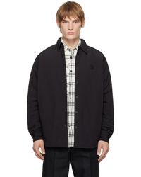 HUGO - ブラック パデッド スタックロゴバッジ オーバーシャツ - Lyst