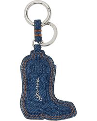 Ganni - Western Boot Denim Keychain - Lyst