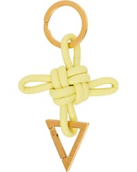 Bottega Veneta - Porte-clés jaune en cuir d'agneau - Lyst