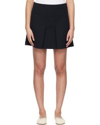 A.P.C. - Minijupe Bleu Marine À Plis - Lyst