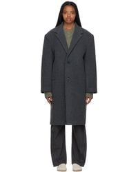 Lemaire - Gray Chesterfield Coat - Lyst