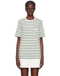 Maison Kitsuné - White Striped T-shirt - Lyst