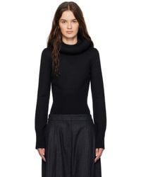 Alaïa - Sculptural Hood Ribbed Knit Turtleneck - Lyst
