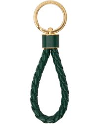 Bottega Veneta - Porte-clés vert en cuir tissé façon intrecciato - Lyst