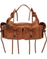 Acne Studios - Sac Brun En Cuir Grainé À Poches - Lyst
