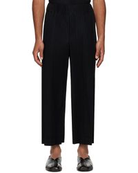 Homme Plissé Issey Miyake - Homme Plissé Issey Miyake Black Monthly Color October Trousers - Lyst