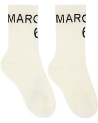 Womens Hosiery MM6 by Maison Martin Margiela Hosiery Save 33% MM6 by Maison Martin Margiela Cotton Socks With Logo in White 