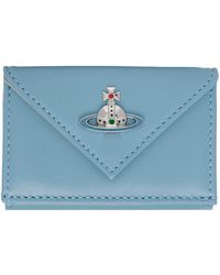 Vivienne Westwood - Portefeuille enveloppe bleu et argenté à fente pour billets - Lyst