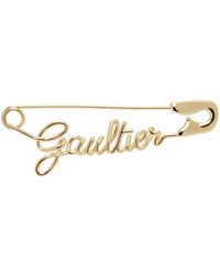 Jean Paul Gaultier - Boucle d'oreille unique en forme d'épingle de sureté dorée à logo - tattoo - Lyst
