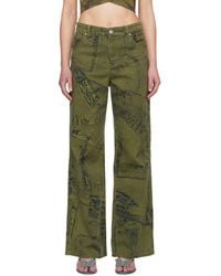 Blumarine - Khaki Printed Jeans - Lyst