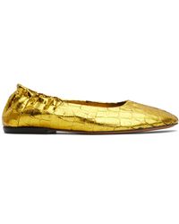 Dries Van Noten - ゴールド メタリック フラットシューズ - Lyst