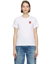 COMME DES GARÇONS PLAY - ホワイト & レッド Layered Heart T シャツ - Lyst