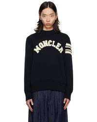 Moncler - ネイビー クルーネックセーター - Lyst