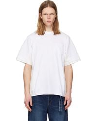 Sacai - Cotton Jersey & Light Wight Denim T-Shirt - Lyst