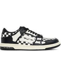 Amiri - Baskets basses noir et blanc à carreaux et à appliqués skel top - Lyst