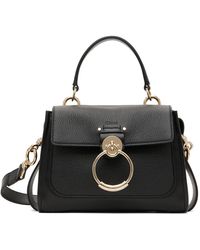 Chloé Leather Black Mini Tess Bag | Lyst