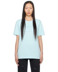 Versace - T-shirt bleu à écusson à logo brodé - Lyst