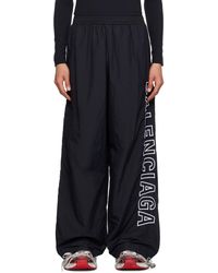 Balenciaga - Pantalon de survêtement noir à logos brodés - Lyst