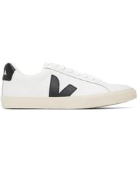 Veja - White & Black Esplar Leather Sneakers - Lyst