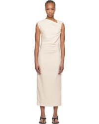 MSGM - Off- Twisted Midi Dress - Lyst