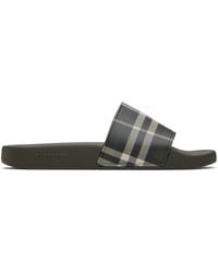 Burberry - Check Slides - Lyst