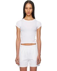 Alexander Wang - T-shirt blanc en jersey côtelé - Lyst