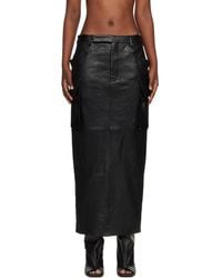 Rick Owens - Temple Firbanks Leather Midi Skirt - Lyst