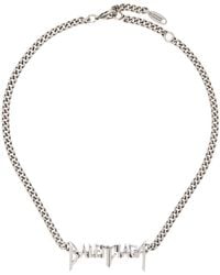 Balenciaga - Gunmetal Typo Metal Necklace - Lyst