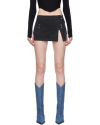 Dion Lee - Black Apron Wrap Denim Miniskirt - Lyst