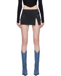 Dion Lee - Mini-jupe portefeuille de style tablier noire en denim - Lyst