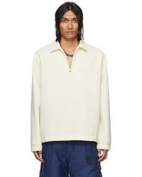 Sacai - Off-white Half-zip Sweatshirt - Lyst