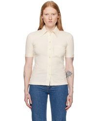 Filippa K - Off-white Embroidered Shirt - Lyst