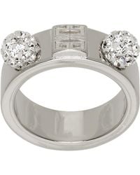 Givenchy - Silver 4g Crystal Ring - Lyst