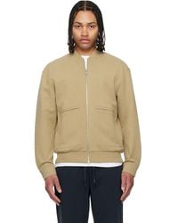 BOSS - Zip-Up Peach Cotton Blend Bomber Jacket - Lyst
