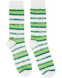 Marni - Ssense Exclusive White & Green Socks - Lyst