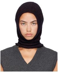 Maison Margiela - Burgundy Wool Cotton Balaclava - Lyst