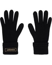 Burberry - Logo Patch Wool Gloves - Lyst