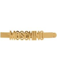 Moschino - Gold Lettering Hair Clip - Lyst